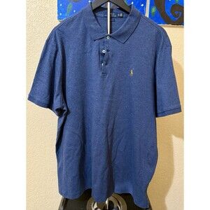 Ralph Lauren Polo Shirt Men X Large Heather Blue Classic Fit Preppy Pony Rugby